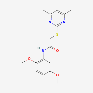 molecular formula C16H19N3O3S B3133350 N-(2,5-dimethoxyphenyl)-2-[(4,6-dimethylpyrimidin-2-yl)sulfanyl]acetamide CAS No. 386765-86-2