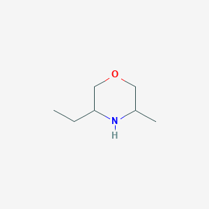 molecular formula C7H15NO B3133361 3-Ethyl-5-methylmorpholine CAS No. 38711-87-4