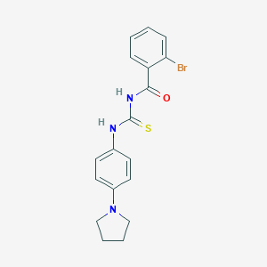 molecular formula C18H18BrN3OS B313337 2-bromo-N-{[4-(pyrrolidin-1-yl)phenyl]carbamothioyl}benzamide 