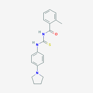 molecular formula C19H21N3OS B313338 2-methyl-N-{[4-(pyrrolidin-1-yl)phenyl]carbamothioyl}benzamide 
