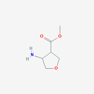 molecular formula C6H11NO3 B3133434 4-Amino-tetrahydro-furan-3-carboxylic acid methyl ester CAS No. 389843-60-1