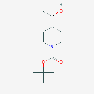 molecular formula C12H23NO3 B3133442 (S)-叔丁基 4-(1-羟乙基)哌啶-1-羧酸酯 CAS No. 389889-82-1