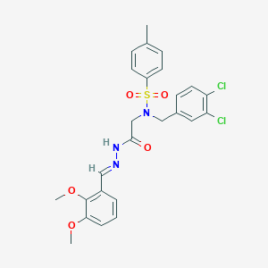 molecular formula C25H25Cl2N3O5S B313345 N-(3,4-dichlorobenzyl)-N-{2-[2-(2,3-dimethoxybenzylidene)hydrazino]-2-oxoethyl}-4-methylbenzenesulfonamide 