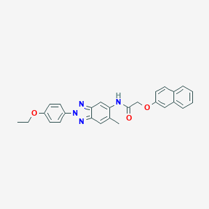 molecular formula C27H24N4O3 B313350 N-[2-(4-ethoxyphenyl)-6-methyl-2H-benzotriazol-5-yl]-2-(naphthalen-2-yloxy)acetamide 