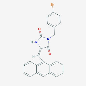 molecular formula C25H17BrN2O2 B313353 5-(9-Anthrylmethylene)-3-(4-bromobenzyl)-2,4-imidazolidinedione 