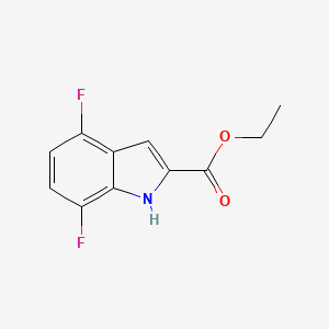 molecular formula C11H9F2NO2 B3133571 4,7-Difluoro-1h-indole-2-carboxylic acid ethyl ester CAS No. 394223-44-0