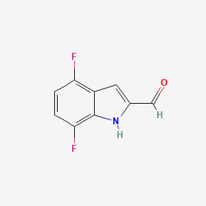 molecular formula C9H5F2NO B3133578 4,7-Difluoroindole-2-carboxaldehyde CAS No. 394223-46-2