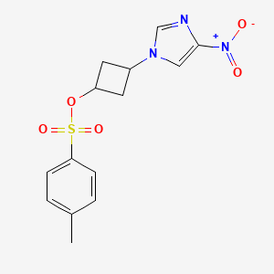 molecular formula C14H15N3O5S B3133632 (1S,3S)-3-(4-nitro-1H-imidazol-1-yl)cyclobutyl 4-methylbenzenesulfonate CAS No. 395074-92-7