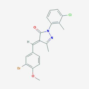 molecular formula C19H16BrClN2O2 B313366 4-(3-bromo-4-methoxybenzylidene)-2-(3-chloro-2-methylphenyl)-5-methyl-2,4-dihydro-3H-pyrazol-3-one 