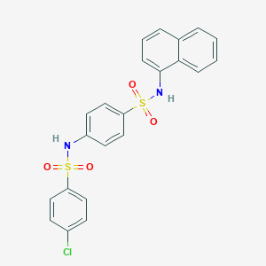 molecular formula C22H17ClN2O4S2 B313368 4-chloro-N-[4-(naphthalen-1-ylsulfamoyl)phenyl]benzenesulfonamide 