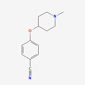 molecular formula C13H16N2O B3133697 4-(1-Methylpiperidin-4-yloxy)benzonitrile CAS No. 397277-57-5
