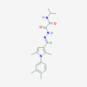 molecular formula C20H26N4O2 B313375 2-(2-{[1-(3,4-dimethylphenyl)-2,5-dimethyl-1H-pyrrol-3-yl]methylene}hydrazino)-N-isopropyl-2-oxoacetamide 