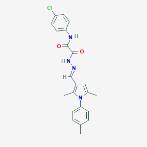 molecular formula C22H21ClN4O2 B313380 N-(4-chlorophenyl)-2-[(2E)-2-{[2,5-dimethyl-1-(4-methylphenyl)-1H-pyrrol-3-yl]methylidene}hydrazinyl]-2-oxoacetamide 