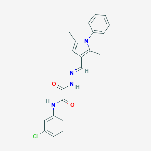 molecular formula C21H19ClN4O2 B313381 N-(3-chlorophenyl)-2-{2-[(2,5-dimethyl-1-phenyl-1H-pyrrol-3-yl)methylene]hydrazino}-2-oxoacetamide 