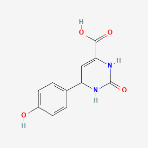 molecular formula C11H10N2O4 B3133823 6-(4-Hydroxyphenyl)-2-oxo-1,2,3,6-tetrahydro-4-pyrimidinecarboxylic acid CAS No. 400073-94-1