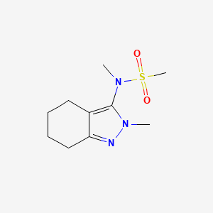 molecular formula C10H17N3O2S B3133833 N-methyl-N-(2-methyl-4,5,6,7-tetrahydro-2H-indazol-3-yl)methanesulfonamide CAS No. 400074-00-2