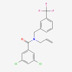 molecular formula C18H14Cl2F3NO B3133837 N-allyl-3,5-dichloro-N-[3-(trifluoromethyl)benzyl]benzenecarboxamide CAS No. 400074-03-5