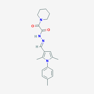 molecular formula C21H26N4O2 B313384 N'-{[2,5-dimethyl-1-(4-methylphenyl)-1H-pyrrol-3-yl]methylene}-2-oxo-2-(1-piperidinyl)acetohydrazide 