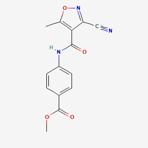 molecular formula C14H11N3O4 B3133855 4-[{[(3-氰基-5-甲基-4-异恶唑基)羰基]氨基}苯甲酸甲酯 CAS No. 400074-27-3