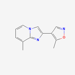molecular formula C12H11N3O B3133867 8-Methyl-2-(5-methyl-4-isoxazolyl)imidazo[1,2-a]pyridine CAS No. 400074-40-0