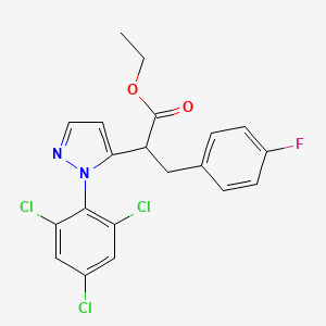 ethyl 3-(4-fluorophenyl)-2-[1-(2,4,6-trichlorophenyl)-1H-pyrazol-5-yl]propanoate