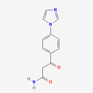 molecular formula C12H11N3O2 B3133877 3-[4-(1H-imidazol-1-yl)phenyl]-3-oxopropanamide CAS No. 400074-60-4