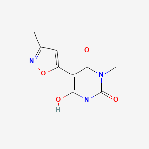 molecular formula C10H11N3O4 B3133881 6-hydroxy-1,3-dimethyl-5-(3-methyl-5-isoxazolyl)-2,4(1H,3H)-pyrimidinedione CAS No. 400074-65-9