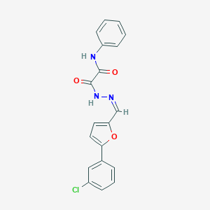 molecular formula C19H14ClN3O3 B313389 2-[(2Z)-2-{[5-(3-chlorophenyl)furan-2-yl]methylidene}hydrazinyl]-2-oxo-N-phenylacetamide 