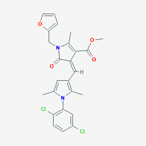 molecular formula C25H22Cl2N2O4 B313391 methyl 4-{[1-(2,5-dichlorophenyl)-2,5-dimethyl-1H-pyrrol-3-yl]methylene}-1-(2-furylmethyl)-2-methyl-5-oxo-4,5-dihydro-1H-pyrrole-3-carboxylate 