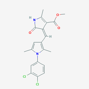 molecular formula C20H18Cl2N2O3 B313394 methyl (4Z)-4-{[1-(3,4-dichlorophenyl)-2,5-dimethyl-1H-pyrrol-3-yl]methylidene}-2-methyl-5-oxo-4,5-dihydro-1H-pyrrole-3-carboxylate 