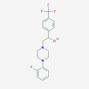 molecular formula C19H20F4N2O B3133956 2-[4-(2-Fluorophenyl)piperazin-1-yl]-1-[4-(trifluoromethyl)phenyl]ethanol CAS No. 400075-58-3