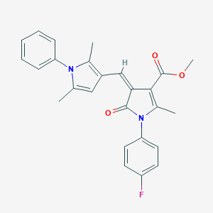 molecular formula C26H23FN2O3 B313396 methyl (4Z)-4-[(2,5-dimethyl-1-phenyl-1H-pyrrol-3-yl)methylidene]-1-(4-fluorophenyl)-2-methyl-5-oxo-4,5-dihydro-1H-pyrrole-3-carboxylate 