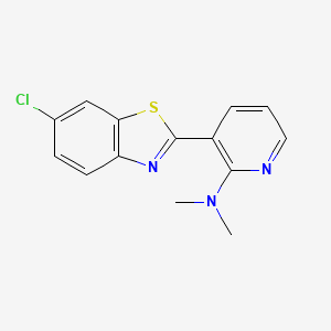 molecular formula C14H12ClN3S B3133974 3-(6-chloro-1,3-benzothiazol-2-yl)-N,N-dimethylpyridin-2-amine CAS No. 400075-91-4