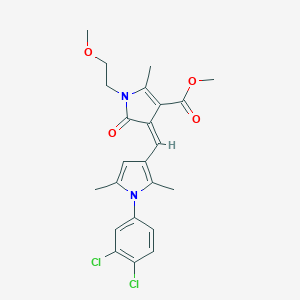 molecular formula C23H24Cl2N2O4 B313398 methyl (4Z)-4-{[1-(3,4-dichlorophenyl)-2,5-dimethyl-1H-pyrrol-3-yl]methylidene}-1-(2-methoxyethyl)-2-methyl-5-oxo-4,5-dihydro-1H-pyrrole-3-carboxylate 