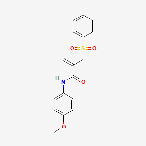 molecular formula C17H17NO4S B3134010 N-(4-methoxyphenyl)-2-[(phenylsulfonyl)methyl]acrylamide CAS No. 400076-21-3