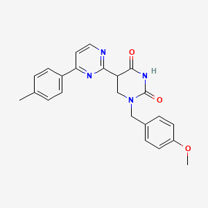 molecular formula C23H22N4O3 B3134012 1-(4-methoxybenzyl)-5-[4-(4-methylphenyl)-2-pyrimidinyl]dihydro-2,4(1H,3H)-pyrimidinedione CAS No. 400076-22-4