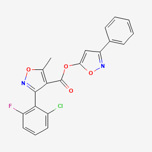 molecular formula C20H12ClFN2O4 B3134027 3-Phenyl-5-isoxazolyl 3-(2-chloro-6-fluorophenyl)-5-methyl-4-isoxazolecarboxylate CAS No. 400076-31-5