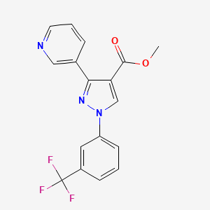 molecular formula C17H12F3N3O2 B3134047 methyl 3-(3-pyridinyl)-1-[3-(trifluoromethyl)phenyl]-1H-pyrazole-4-carboxylate CAS No. 400076-48-4