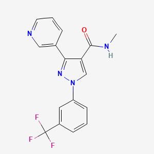 molecular formula C17H13F3N4O B3134062 N-methyl-3-(3-pyridinyl)-1-[3-(trifluoromethyl)phenyl]-1H-pyrazole-4-carboxamide CAS No. 400076-53-1