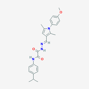 molecular formula C25H28N4O3 B313408 N-(4-isopropylphenyl)-2-(2-{[1-(4-methoxyphenyl)-2,5-dimethyl-1H-pyrrol-3-yl]methylene}hydrazino)-2-oxoacetamide 