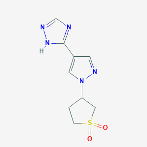 molecular formula C9H11N5O2S B3134090 3-[4-(1H-1,2,4-triazol-5-yl)pyrazol-1-yl]thiolane 1,1-dioxide CAS No. 400076-79-1