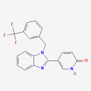 molecular formula C20H14F3N3O B3134135 5-{1-[3-(trifluoromethyl)benzyl]-1H-1,3-benzimidazol-2-yl}-2(1H)-pyridinone CAS No. 400077-32-9