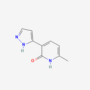 molecular formula C9H9N3O B3134143 6-Methyl-3-(1H-pyrazol-5-yl)pyridin-2-ol CAS No. 400077-45-4