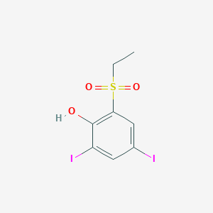 molecular formula C8H8I2O3S B3134151 2-Ethylsulfonyl-4,6-diiodophenol CAS No. 400077-46-5