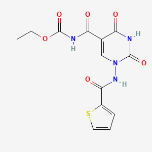 Ethyl N-[2,4-dioxo-1-(thiophene-2-carbonylamino)pyrimidine-5-carbonyl]carbamate