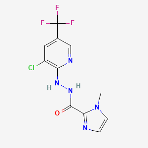 molecular formula C11H9ClF3N5O B3134231 N'-[3-氯-5-(三氟甲基)-2-吡啶基]-1-甲基-1H-咪唑-2-甲酰肼 CAS No. 400078-06-0