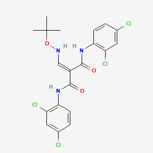 molecular formula C20H19Cl4N3O3 B3134250 2-[(tert-butoxyamino)methylene]-N~1~,N~3~-bis(2,4-dichlorophenyl)malonamide CAS No. 400078-15-1