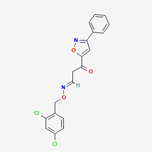 molecular formula C19H14Cl2N2O3 B3134269 3-oxo-3-(3-phenyl-5-isoxazolyl)propanal O-(2,4-dichlorobenzyl)oxime CAS No. 400078-42-4