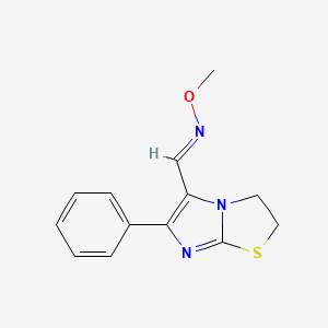 (E)-methoxy({6-phenyl-2H,3H-imidazo[2,1-b][1,3]thiazol-5-yl}methylidene)amine