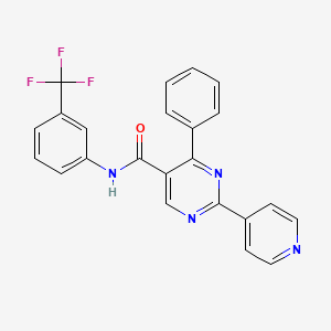 molecular formula C23H15F3N4O B3134356 4-phenyl-2-(4-pyridinyl)-N-[3-(trifluoromethyl)phenyl]-5-pyrimidinecarboxamide CAS No. 400079-44-9